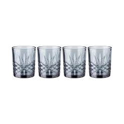 4x Gläser Aus Kristallglas 300ml CRYSTAL CLUB In Dunkelgrau
