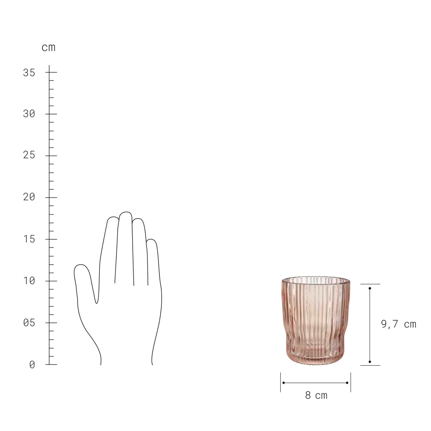 6x Gläser Mit Rillen 250ml CHELSEA In Pastellorange 4 6x Gläser Mit Rillen 250ml CHELSEA In Pastellorange – Bild 4