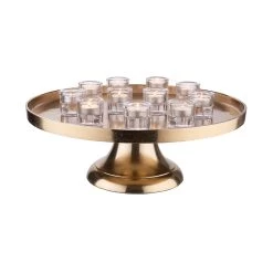 Deko-Teller Mit Fuß Ø50cm BANQUET In Gold -Heimdekoration Geschäft butlers deko teller mit fuss o50cm banquet in gold 4