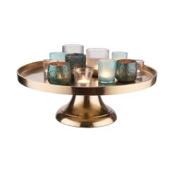 Deko-Teller Mit Fuß Ø50cm BANQUET In Gold -Heimdekoration Geschäft butlers deko teller mit fuss o50cm banquet in gold 5