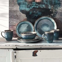 Neu eingetroffen -Heimdekoration Geschäft butlers geschirr set 16 tlg hilda in dunkelblau 1