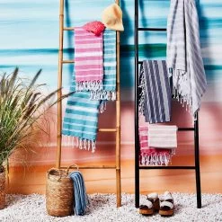 Hamamtuch L 170 X B 90cm SURFSIDE In Türkis 10 Hamamtuch L 170 X B 90cm SURFSIDE In Türkis -Heimdekoration Geschäft butlers hamamtuch l 170 x b 90cm surfside in turkis 4