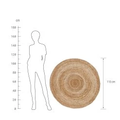 Hanf-Teppich Ø110cm ALL NATURE In Natur -Heimdekoration Geschäft butlers hanf teppich o110cm all nature in natur 2