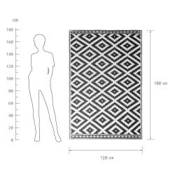 In- & Outdoor-Teppich Ethno Rauten L 180 X B 118cm COLOUR CLASH In Schwarz-Weiß -Heimdekoration Geschäft butlers in and outdoor teppich ethno rauten l 180 x b 118cm colour clash in schwarz weiss 3