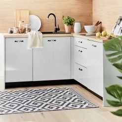 In- & Outdoor-Teppich Ethno Rauten L 180 X B 118cm COLOUR CLASH In Schwarz-Weiß -Heimdekoration Geschäft butlers in and outdoor teppich ethno rauten l 180 x b 118cm colour clash in schwarz weiss 6