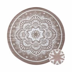 In- & Outdoor-Teppich Flora Ø118cm COLOUR CLASH In Natur-Weiß -Heimdekoration Geschäft butlers in and outdoor teppich flora o118cm colour clash in natur weiss 2