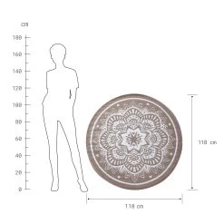 In- & Outdoor-Teppich Flora Ø118cm COLOUR CLASH In Natur-Weiß -Heimdekoration Geschäft butlers in and outdoor teppich flora o118cm colour clash in natur weiss 3