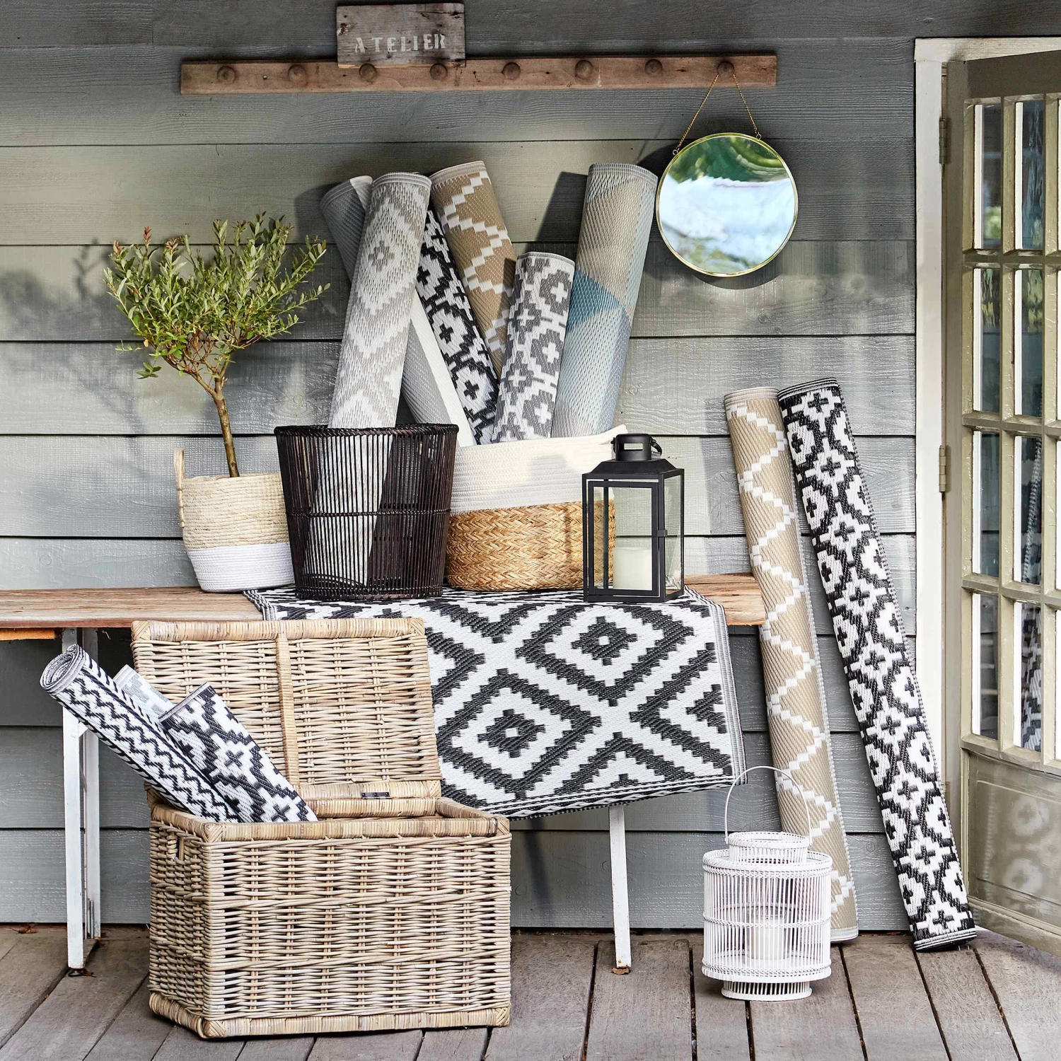 In- & Outdoor-Teppich Mosaik L 200 X B 150cm COLOUR CLASH In Taupe 8 In- & Outdoor-Teppich Mosaik L 200 X B 150cm COLOUR CLASH In Taupe – Bild 8