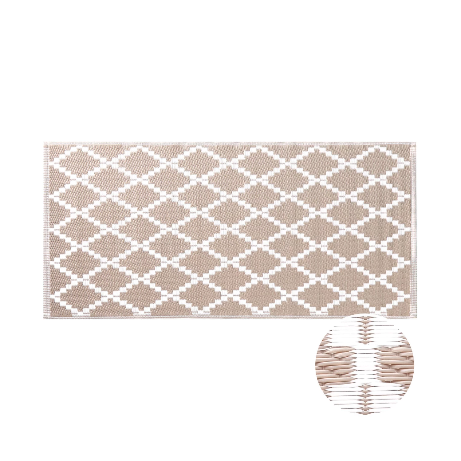 In- & Outdoor-Teppich Rauten L 140 X B 70cm COLOUR CLASH In Natur
