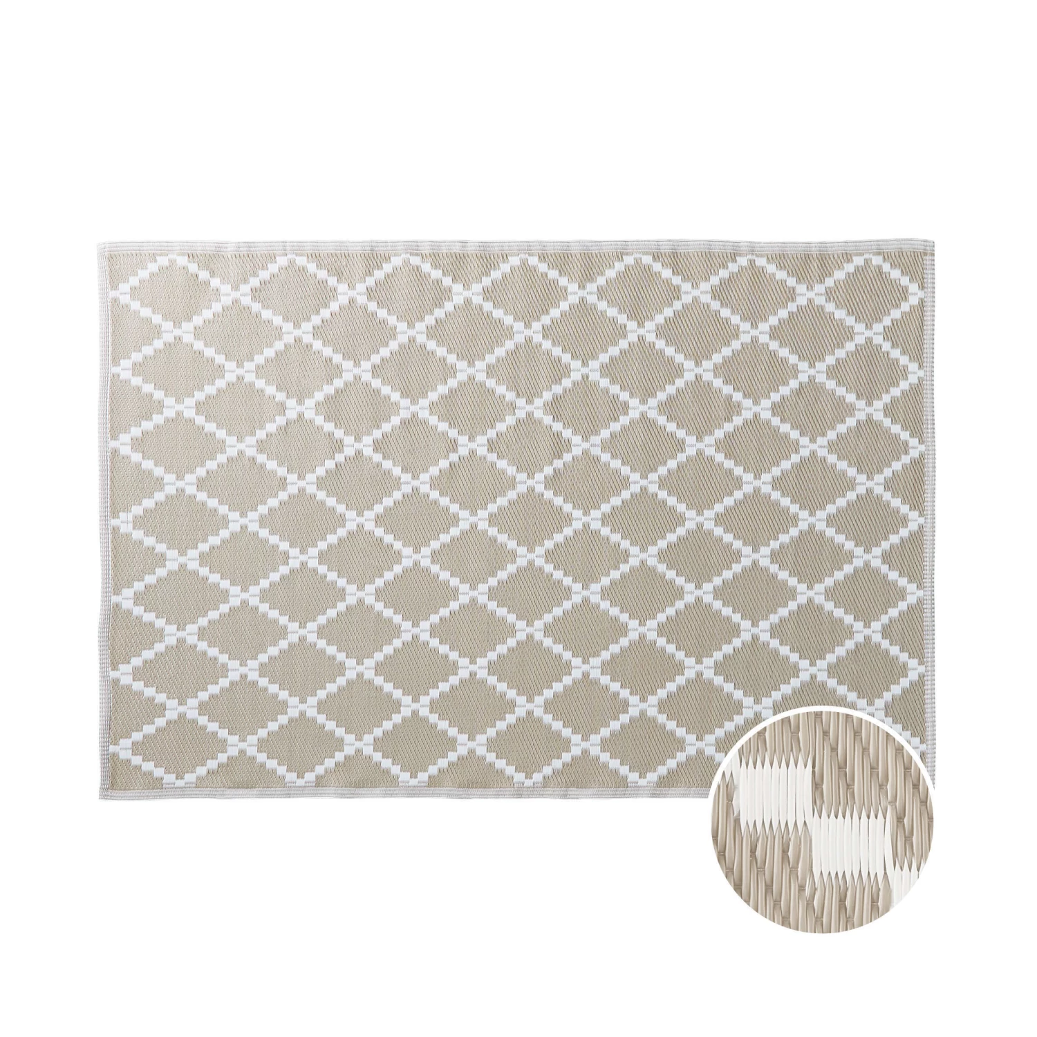 In- & Outdoor-Teppich Rauten L 180 X B 118cm COLOUR CLASH In Natur