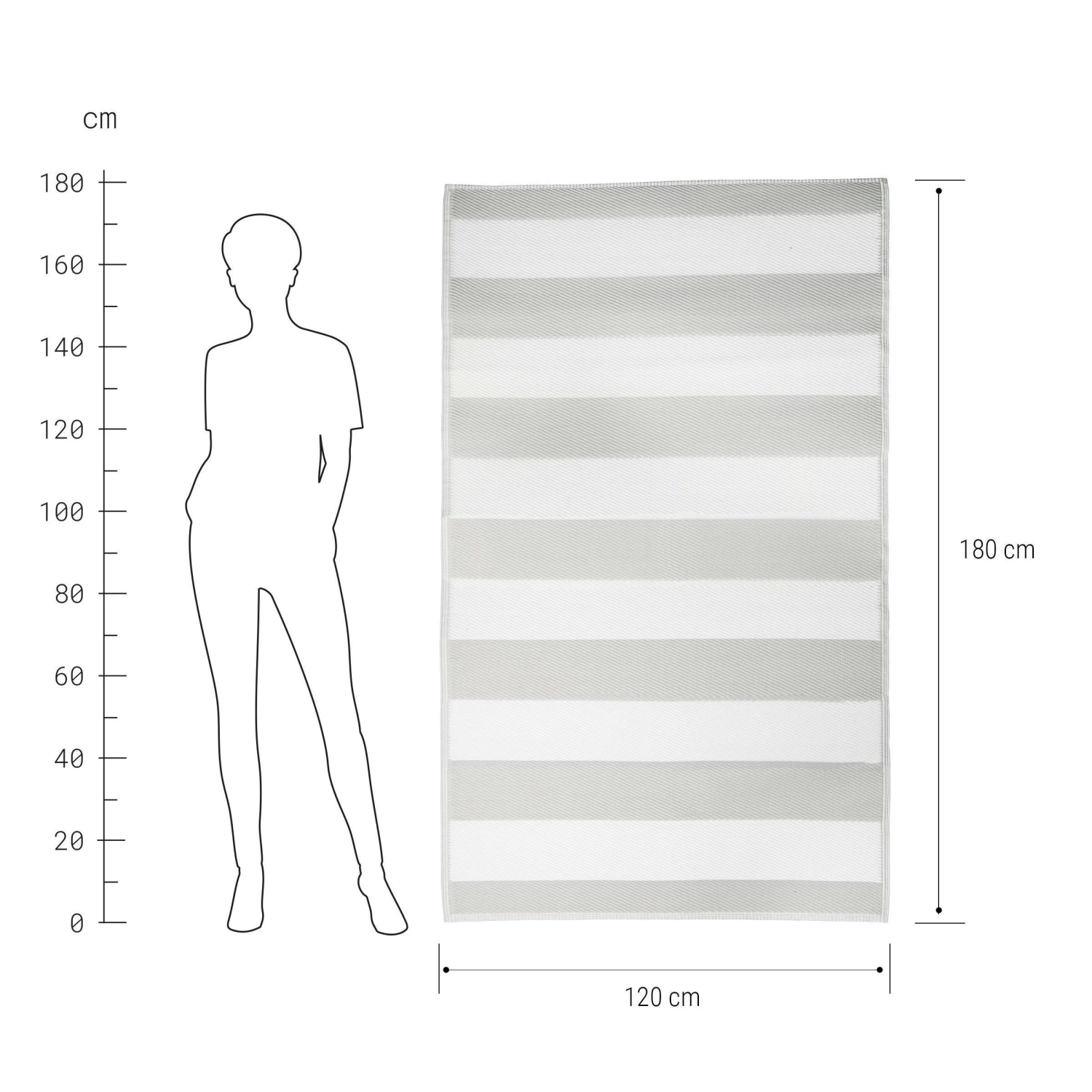 In- & Outdoor-Teppich Streifen L 180 X B 120cm COLOUR CLASH In Grau 3 In- & Outdoor-Teppich Streifen L 180 X B 120cm COLOUR CLASH In Grau – Bild 3