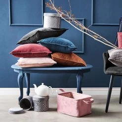 Kissen L 45 X B 45cm COTTON VELVET In Hellbraun -Heimdekoration Geschäft butlers kissen l 45 x b 45cm cotton velvet in hellbraun 4