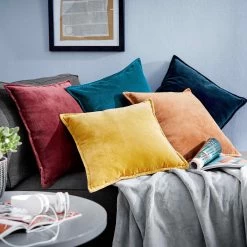 Kissen L 45 X B 45cm COTTON VELVET In Hellbraun -Heimdekoration Geschäft butlers kissen l 45 x b 45cm cotton velvet in hellbraun 6