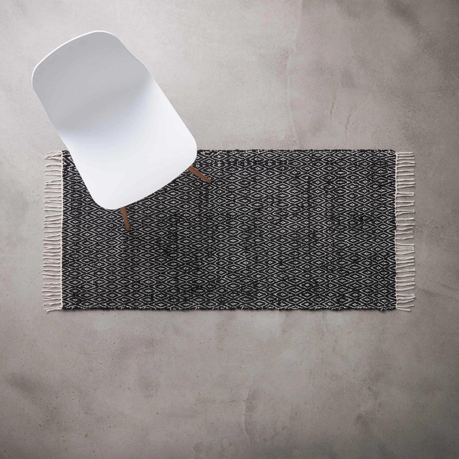 Läufer Rauten L 140 X B 70cm ETHNO LODGE In Schwarz-Natur 2 Läufer Rauten L 140 X B 70cm ETHNO LODGE In Schwarz-Natur – Bild 2