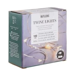 LED Lichterkette 100 Lichter Mit USB-Batteriefach TWINE LIGHTS In Silber -Heimdekoration Geschäft butlers led lichterkette 100 lichter mit usb batteriefach twine lights in silber 2