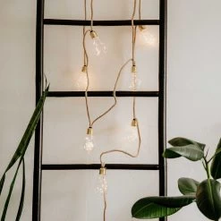 LED Lichterkette Mit Naturseil 15 Lichter Und Stecker BULB LIGHTS In Natur -Heimdekoration Geschäft butlers led lichterkette mit naturseil 15 lichter und stecker bulb lights in natur 5