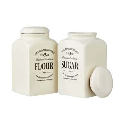 Mehl- & Zuckerdose MRS. WINTERBOTTOM'S In Creme -Heimdekoration Geschäft butlers mehl and zuckerdose mrs winterbottoms in creme 6