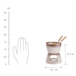 Mini-Fondue Mit 2 Gabeln AU CHOCOLAT In Beige -Heimdekoration Geschäft butlers mini fondue mit 2 gabeln au chocolat in beige 2