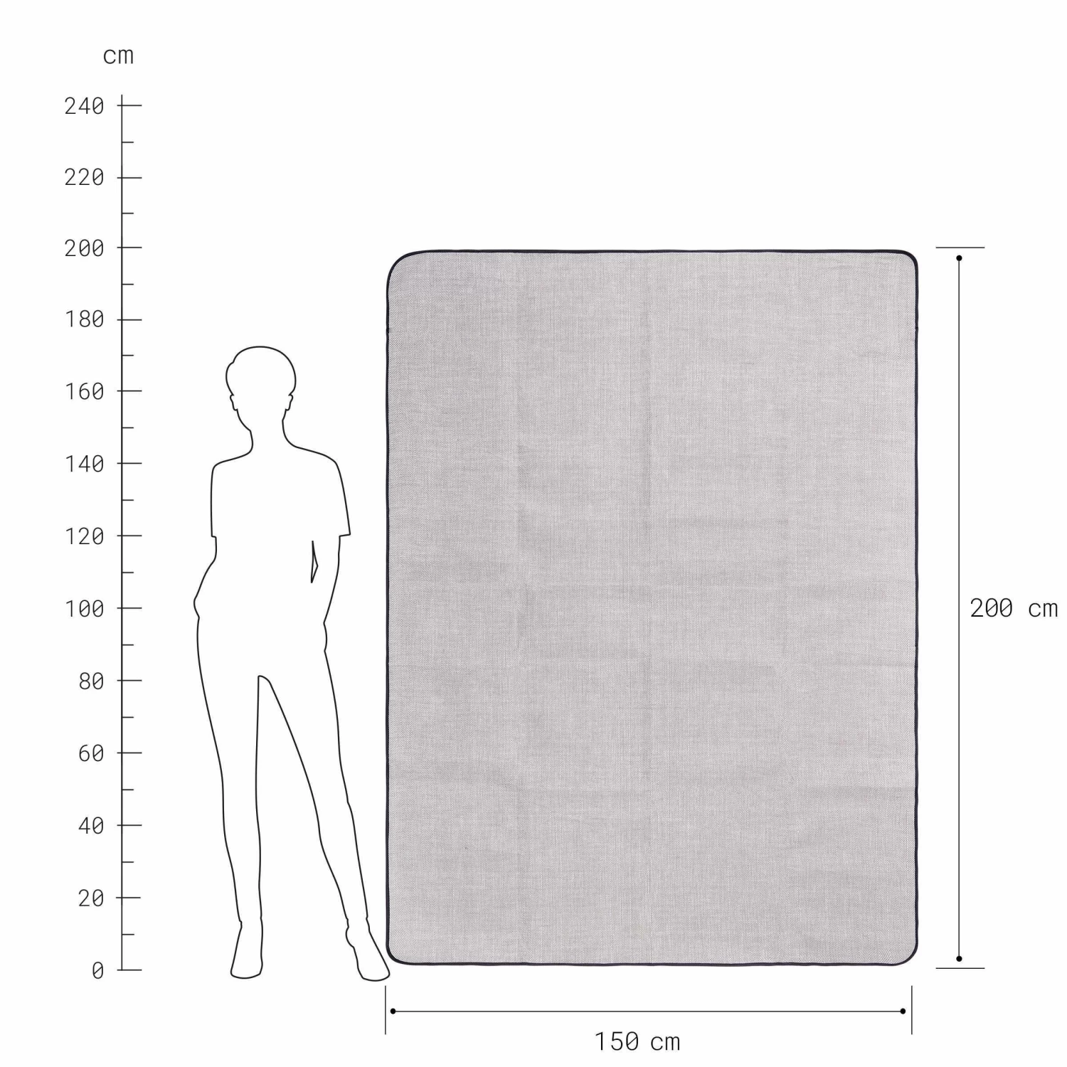 Picknickdecke L 150 X B 200cm WANDERLUST In Taupe-Weiß 4 Picknickdecke L 150 X B 200cm WANDERLUST In Taupe-Weiß – Bild 4