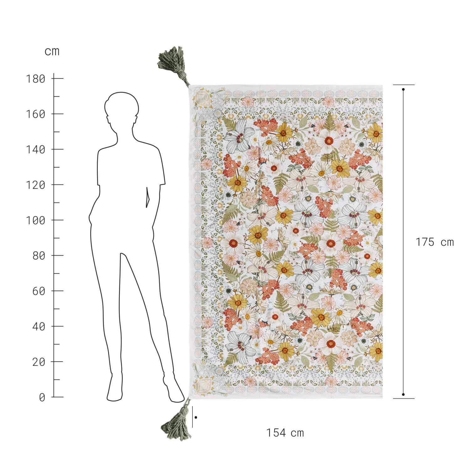 Picknickdecke L 175 X B 154cm BETWEEN FLOWERS In Creme 4 Picknickdecke L 175 X B 154cm BETWEEN FLOWERS In Creme – Bild 4