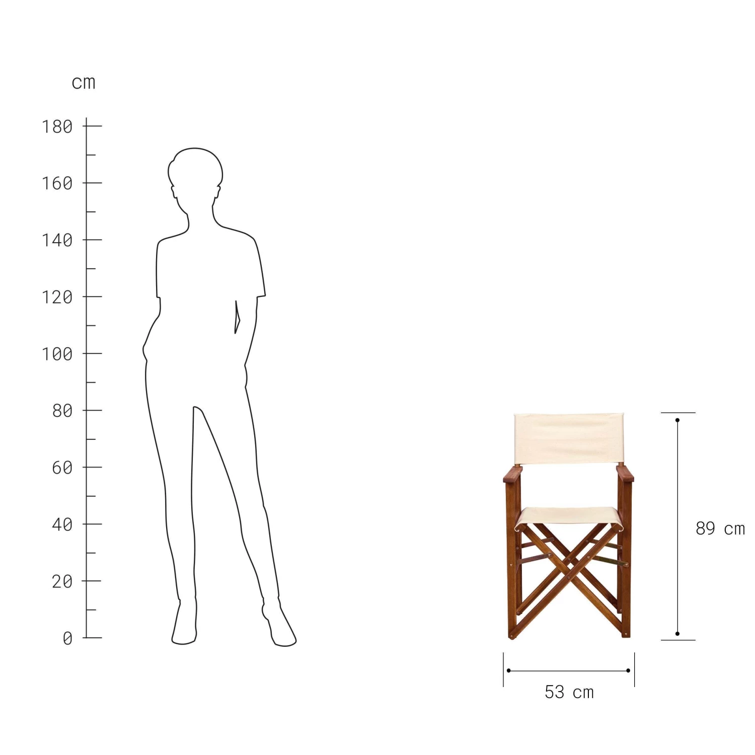 Regiestuhl HOLLYWOOD In Creme 4 Regiestuhl HOLLYWOOD In Creme – Bild 4