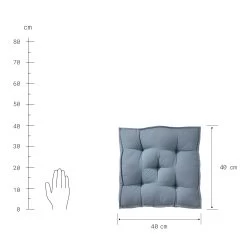 Sitzkissen L 40 X B 40cm SOLID In Blau 7 Sitzkissen L 40 X B 40cm SOLID In Blau -Heimdekoration Geschäft butlers sitzkissen l 40 x b 40cm solid in blau 3