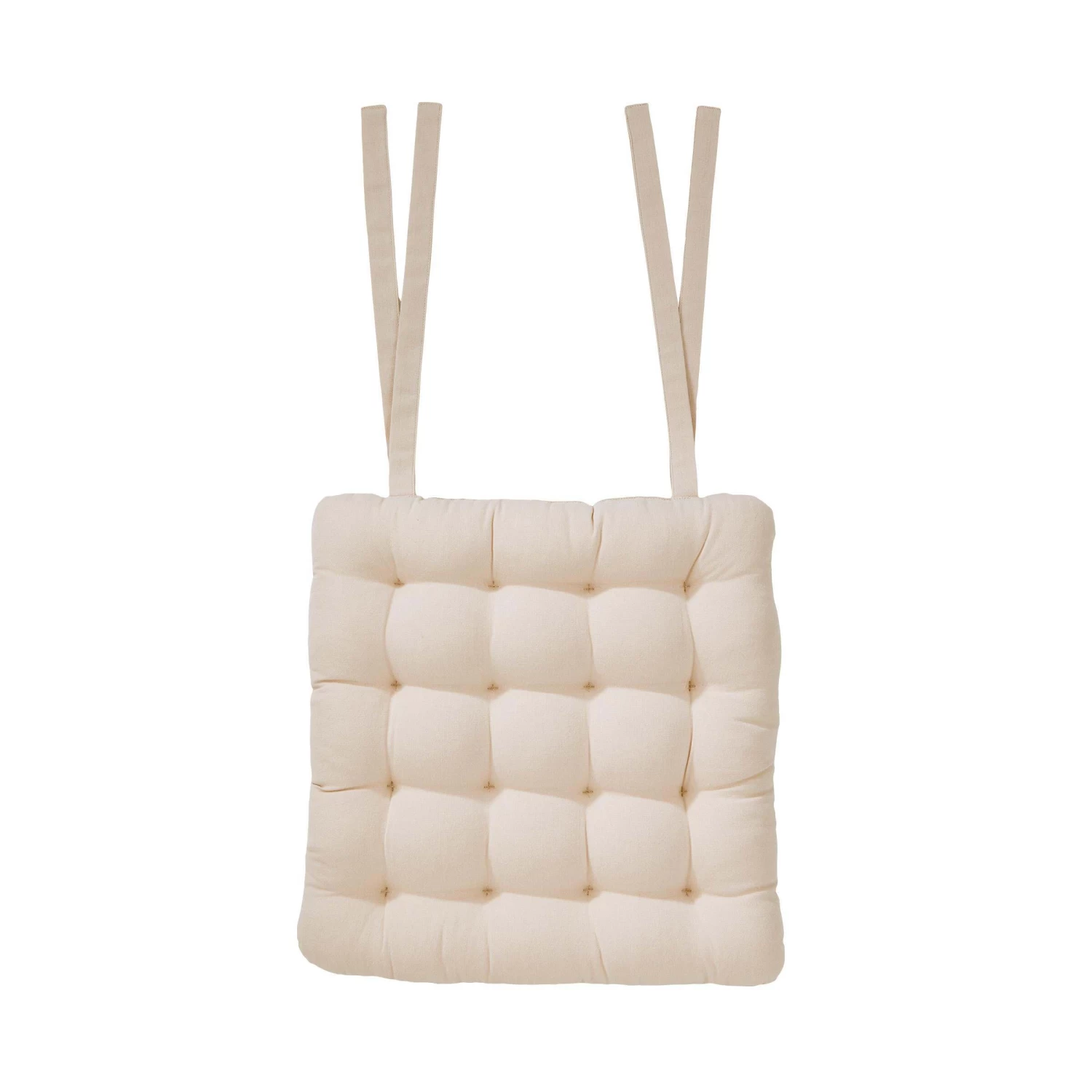 Stuhlkissen Mit Bändchen L 35 X B 37cm SOLID In Creme 1 Stuhlkissen Mit Bändchen L 35 X B 37cm SOLID In Creme