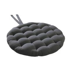 Stuhlkissen Mit Bändchen Ø42cm SOLID In Grau -Heimdekoration Geschäft butlers stuhlkissen mit bandchen o42cm solid in grau 2