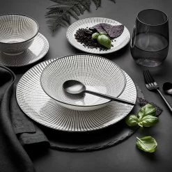 Teller Ø25,5cm DIM SUM In Schwarz-Weiß -Heimdekoration Geschäft butlers teller o25 5cm dim sum in schwarz weiss 5