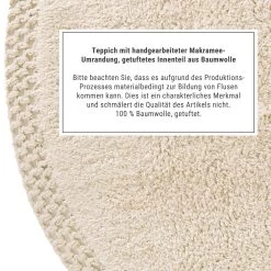 Teppich Hochflor Mit Makramé Ø120cm BOHO LOUNGE In Beige -Heimdekoration Geschäft butlers teppich hochflor mit makrame o120cm boho lounge in beige 2