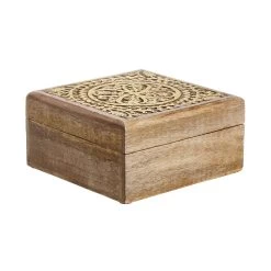 Truhe Mit Schnitzerei L 17 X B 17cm TREASURE In Hellbraun-Gold -Heimdekoration Geschäft butlers truhe mit schnitzerei l 17 x b 17cm treasure in hellbraun gold 3