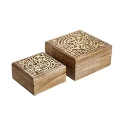 Truhe Mit Schnitzerei L 17 X B 17cm TREASURE In Hellbraun-Gold -Heimdekoration Geschäft butlers truhe mit schnitzerei l 17 x b 17cm treasure in hellbraun gold 5