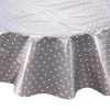 Wachstischdecke Punkte Ø 140 Cm WATERPROOF In Grau