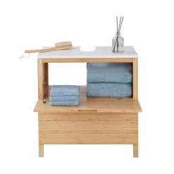 Waschbeckenunterschrank Mit Schublade WHITE SANDS In Natur-Weiß -Heimdekoration Geschäft butlers waschbeckenunterschrank mit schublade white sands in natur weiss 2