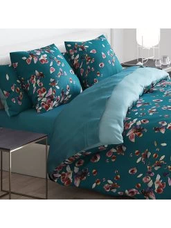 Cacharel Satin-Bettwäsche-Set "Aurore" In Petrol -Heimdekoration Geschäft cacharel satin bettwasche set aurore in petrol 2