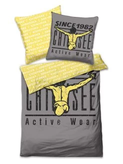 Chiemsee Renforcé-Bettwäsche-Set "Acapulco" In Grau/ Gelb -Heimdekoration Geschäft chiemsee renforce bettwasche set acapulco in grau gelb 2