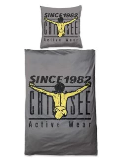 Chiemsee Renforcé-Bettwäsche-Set "Acapulco" In Grau/ Gelb