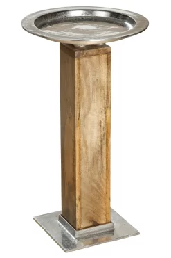 Schalenständer "Rotondo" In Natur/ Silber - H. 102 Cm