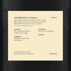 1kg Kivamo N2 Espressomischung Aus Robusta & Arabica Bohnen -Heimdekoration Geschäft granar 1kg kivamo n2 espressomischung aus robusta and arabica bohnen 2