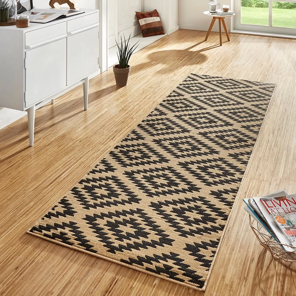 Kurzflor Teppich Läufer Nordic Natur Braun 2 Kurzflor Teppich Läufer Nordic Natur Braun – Bild 2