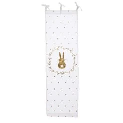 Organdy-Vorhang Hase, Weiß/Goldfarben