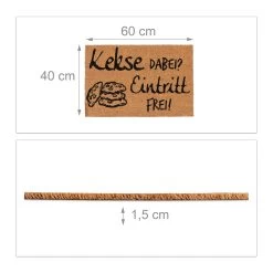 Fußmatte Kekse Dabei? Eintritt Frei! In Natur/Schwarz - 40 X 60 Cm -Heimdekoration Geschäft relaxdays fussmatte kekse dabei eintritt frei in natur schwarz 40 x 60 cm 3