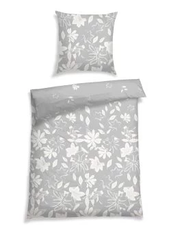Schiesser Renforcé-Bettwäsche-Set "Fleur" In Grau