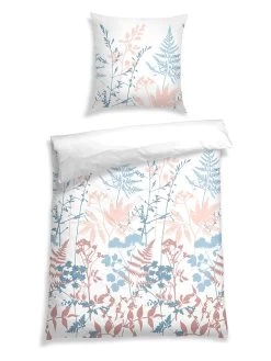 Schiesser Satin-Bettwäsche-Set "Fenia" In Weiß/ Bunt