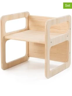 2er-Set: Würfelstühle In Natur - (B)40 X (H)40 X (T)40 Cm