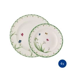 Villeroy & Boch Teller-Set, 8tlg, Für 4 Pers Colourful Spring In Grün