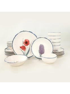 24tlg. Kombiservice In Creme/ Bunt -Heimdekoration Geschäft violeta home 24tlg kombiservice in creme bunt 2